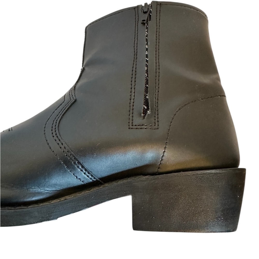 Justin Basic Boots Black Leather Ankle Boots JB104 11D - Picture 12 of 13